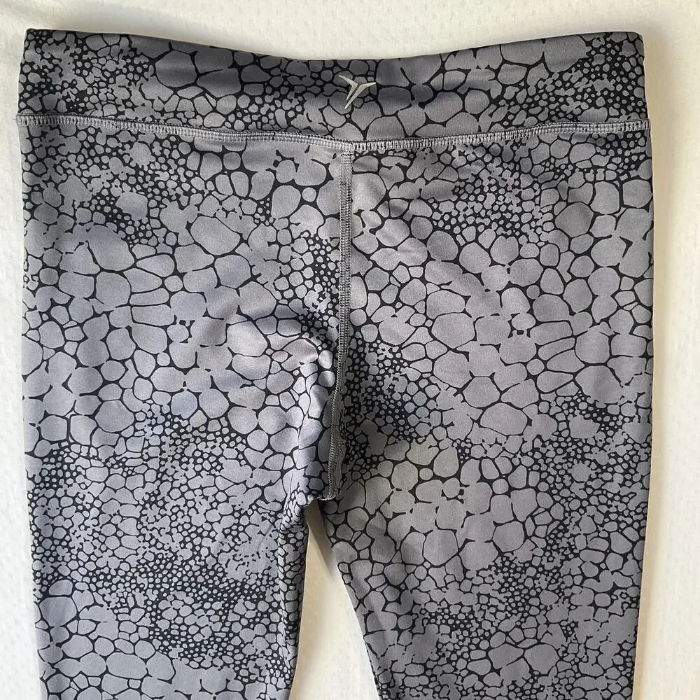 Old Navy Active Girls Activewear Pants XL (14) R Gray Geometric Yoga Leggings26”